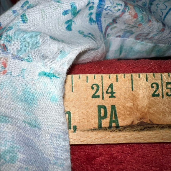 Chico's Paisley Button Front Sheer Blouse Women’s Size Large Cotton Boho Shirt - Picture 11 of 14